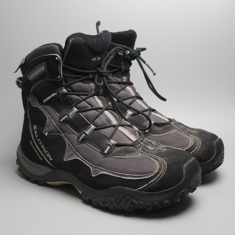 Salomon Thinsulate Waterproof Winter Hiking Boots Mens Black Contagrip Shoes